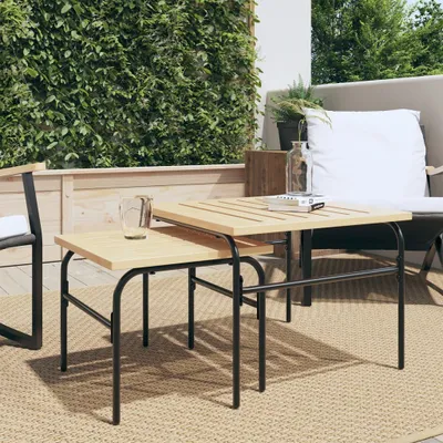 Produktbild von Maison Exclusive - Outdoor-Satztische 2 Stk. Braun und Schwarz Stahl