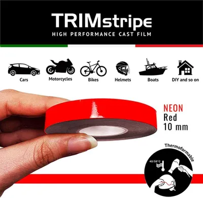 Produktbild von Zierstreifen Klebestreifen für Autos, Fluo Rot, 10 mm x 10 m