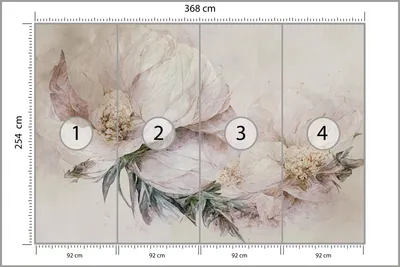 Produktbild von Muralo Vlies Fototapete für Schlafzimmer BLUMEN Pflanzen Beton Stil Vintage Br. 368cm x Hö. 254cm