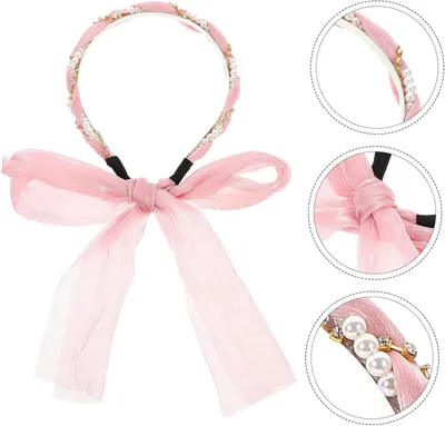 Produktbild von 2 Stück Haarschleifen mit elastischem Haarband für Frauen, als Accessoire zum Gesichtwaschen sowie für Sport und Freizeit, mit niedlichem Design und guter Elastizität für Yoga und Make-up