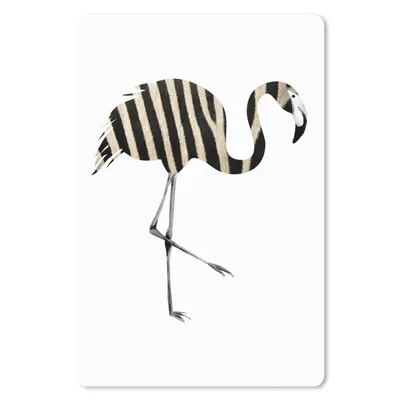 Produktbild von MuchoWow® Mauspad Mousepad Flamingo - Zebra - Schwarz und weiß 40x60 cm - Mousepads - Maus Mat - Pad - Mausunterlage - Schreibtisch Accesoire