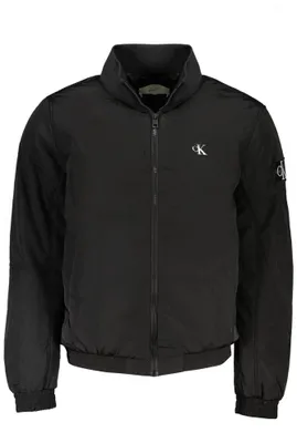 Produktbild von Schwarze Herrenjacke mit Reißverschluss und Kontrastdetails aus Recyclingmateriaal