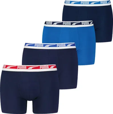 Produktbild von PUMA Herren Boxershorts, 4er Pack - Everyday Multi Logo ECOM, Baumwolle Stretch Blau L