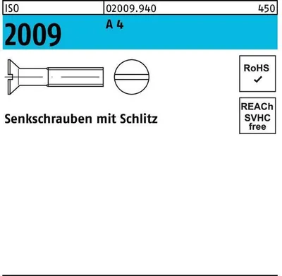 Produktbild von Reyher  Senkschrauben ISO 2009 A 4 M 10 x 20 A 4 (50 Stück)