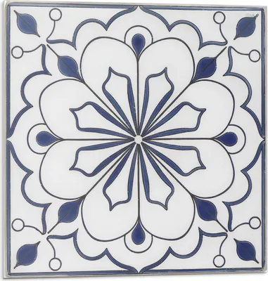 Produktbild von Florales Keramikmuster – Selbstklebend – Wandverkleidung – Wandpaneel – Wanddeko – Dekorative Wandpaneele – 3D Wandpaneele – Wandgestaltung selbstklebend – 4 Stück 50 x 50 cm