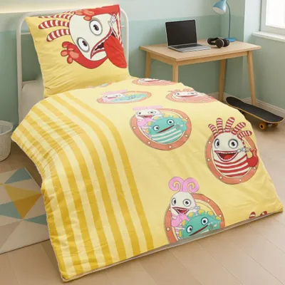 Produktbild von Bettwäsche Sorgenfresser, Kopfkissenbezug 80 x 80 cm mit Bettbezug 135 x 200 cm, 100 % Baumwolle, Flanell / Biber