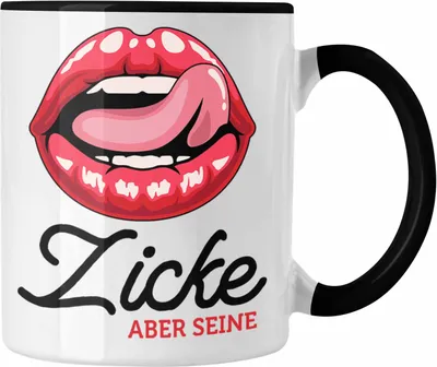 Produktbild von Trendation - Valentinstag Tasse Geschenk Zicke Aber Seine Grafik Freundin Freund Geschenkidee (Schwarz)