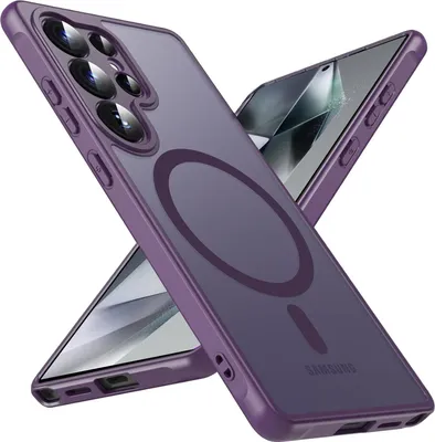 Zdjęcie produktu dla Etui magnetyczne do Samsung Galaxy S24 Ultra Etui ochronne Magsafe Odporna na wstrząsy ramka TPU z silnym pierścieniem magnetycznym, fioletowy