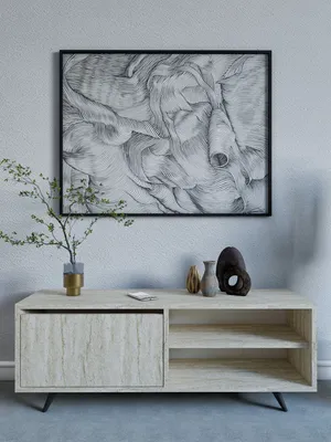 Immagine prodotto di Skye Decor, Maku - Travertine, Travertino, Mobile TV, 120 x 47 x 35 cm, 100 % PANNELLI DI PARTICELLE RIVESTITI IN MELAMMINA
