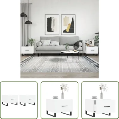 Produktbild von The Living Store Couchtische 2 Stk. Weiß 50x50x40 cm Holzwerkstoff