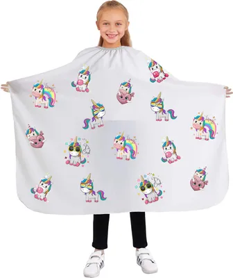 Produktbild von Friseurumhang für Kinder, Unicorn, Friseursalon, Professionelle Salon-schürze, Schönheitssalon und Heimgebrauch [111]