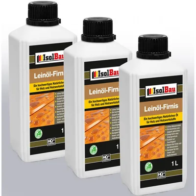 Produktbild von Isolbau  Natur Holzschutz LEINÖL- FIRNIS 3L Gekocht Holzöl Leinölfirnis Holz Möbel Lasur