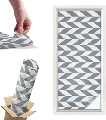 Produktbild von Buntglasfolie für Fenster – 116x50 cm – Stained-Glass-Fensterfolie, dekorativ & blickdicht – Selbstklebende Glasdekorfolie im Buntglas-Design – UV-Schutz, leichte Montage, Fensterdekoration – Geometrische Illusion