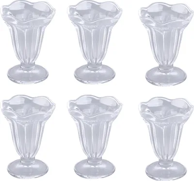 Obrázek produktu pro 6ks zmrzlinový pohár Kreativní jedinečný květinový pohár Sundae Glass Cup Multifunkční průhledné dezertní poháry