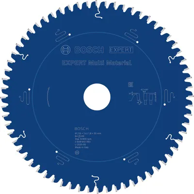 Produktbild von Bosch Professional Kreissägeblatt Expert for Multi Material (216 x 30 x 2,4 mm, 64 Zähne, Zubehör Kreissäge), 2608642493