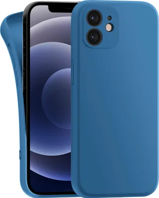 Produktbild von Hülle für Apple iPhone 12 - Handyhülle mit Kameraschutz Cover aus Silikon in Dunkelblau