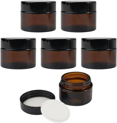 Obrázek produktu pro Žluté skleněné dózy 30/50 ml, 6 kusů