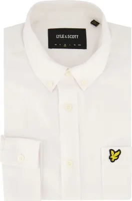 Produktbild von Lyle & Scott Freizeithemd, normale Passform, weiß, einfarbig, Baumwolle, Button-Down