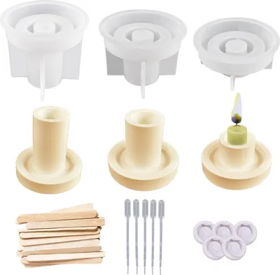 Produktbild von Kerzenhalter Silikonformen, Kerzenständer Silikonform Epoxidharz Formen Rund Leuchter DIY Tischdekorationen Ornamente für Wohnzimmer,