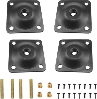 Image de Pièces de fixation en fer pour meubles, tables, chaises, armoires, avec vis, noir