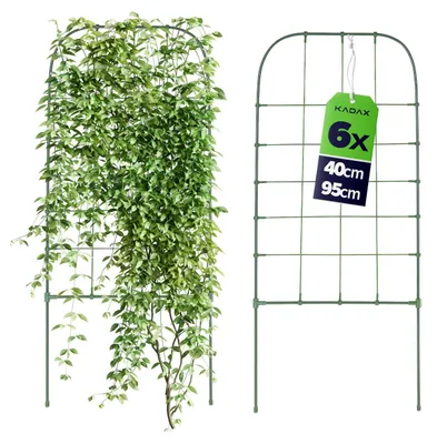 Obrázok produktu pre KADAX mreža na popínavé rastliny 40 x 95 cm, 6 ks, opora pre popínavé rastliny ako uhorky a paradajky, opora z lakovaného kovu, mreža do skleníka
