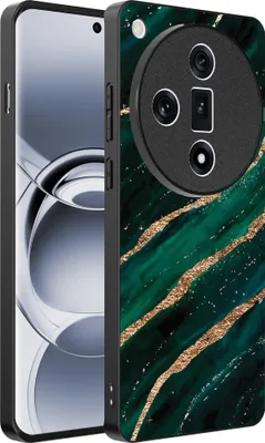 Produktbild von Smartphonica Telefon Fall geeignet für Oppo Find X7 mit Marmor-Druck - TPU zurück Abdeckung Fall Marmor-Design - Grün Gold