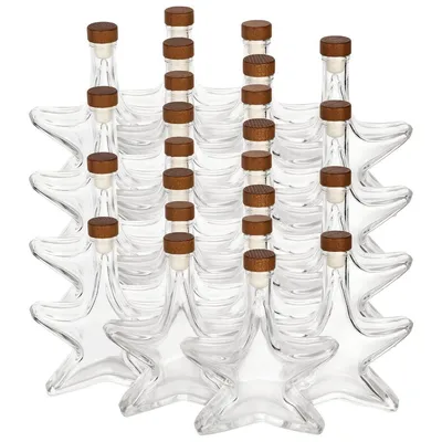 Immagine prodotto di 24x bottiglie di liquore stella 200ml - bottiglie vuote da riempire per Natale piccole bottiglie di vetro bottiglia di liquore stella forma di stella