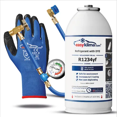 Produktbild von Easyklima 2-in-1-Ersatzgas R1234yf für Klimaanlagen + Schlauch
