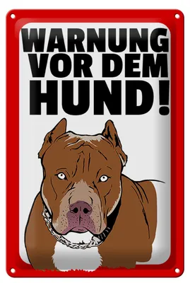 Produktbild von Blechschild Hinweis 20x30cm Warnung vor dem Hund