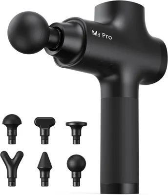 Productafbeelding van Massagepistool Pro 2, met LED-display, 2500 RPM, massagepistool met 5 standen, 2600 mAh batterij, 12 mm amplitude voor het verlichten van spierpijn, zwart