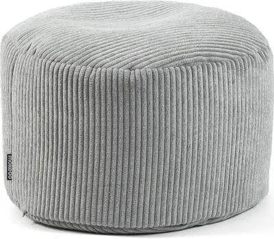 Produktbild von mokebo® Pouf, Hocker o. Sitzhocker aus Cord 30x50 cm 'Der Faule Lenz', Bodenkissen in Grau, Fußhocker, Indoor Sitzkissen rund aus Stoff, Puff, Sitzpouf, kuschelig & weich, mit EPS-Perlen Füllung