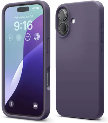 Produktbild von Elago Premium Silikonhülle für iPhone 16 Deep Purple
