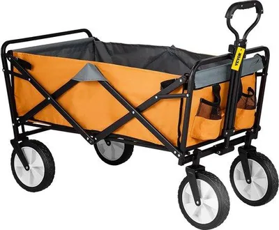 Immagine prodotto di Carrello da campeggio portatile di colore arancione con elevata capacità di carico