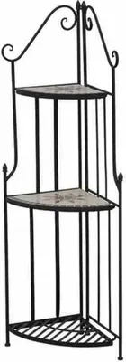 Produktbild von Eckregal >Stella< in matt schwarz, Stahl pulverbeschichtet - 36x141,5x36 (BxHxT)