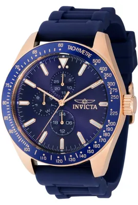 Produktbild von Invicta Aviator 38406 Herrenuhr - Quarzwerk - Edelstahl mit blauem Zifferblatt - 45 mm