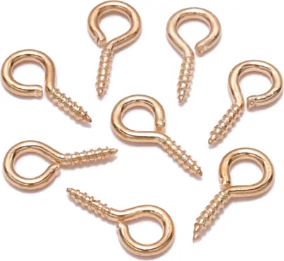 Immagine prodotto di 200 pezzi aghi ad occhiello a vite, brillanti e lucidi, molatura e lucidatura a mano, disponibili in diversi colori per la creazione di gioielli, KC Gold