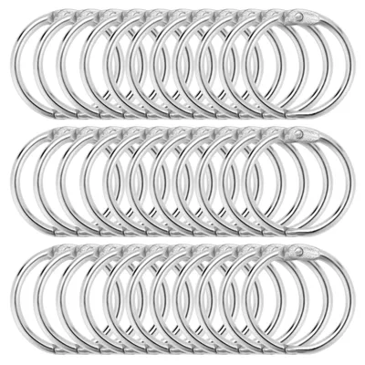 Image de 100 anneaux métalliques de 25 mm pour reliures, classeurs, porte-clés