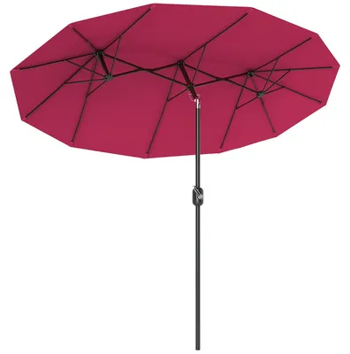 Produktbild von Outsunny Gartenschirm 295 x 152cm Marktschirm mit Winddach für Terrasse