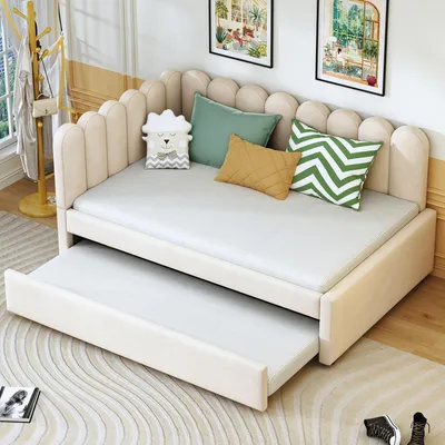 Produktbild von STILVORA Schlafsofa L-Form mit bettfunktion,Bettgetsell Polsterbett 140x200 mit matratze und Ausziehbett,Tagesbett ausziehbar