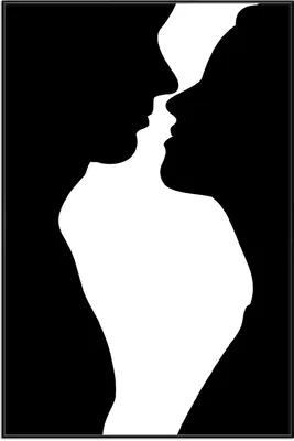 Produktbild von Wallario Wandbild Mann und Frau, Größe: 61 x 91,50 cm, Poster mit schwarzem Aluminiumrahmen
