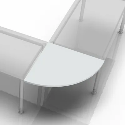 Produktbild von Hammerbacher Eckplatte 90 Grad 800x800 mm Lichtgrau