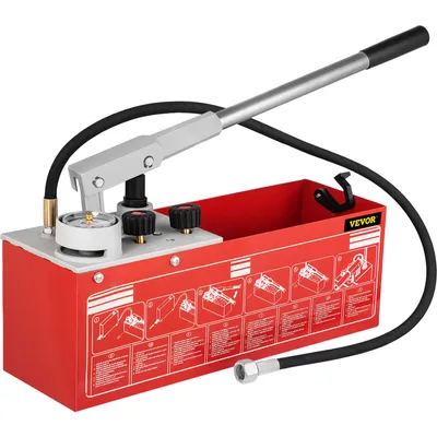 Zdjęcie produktu dla Pompa wymuszająca VEVOR Pompa testująca ciśnienie Pompa napełniająca Hydrauliczna pompa testująca ciśnienie 60 bar Tester ciśnienia wody Pojemność zbiornika 12 L