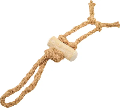 Image de mascota casa - Tug & Pull - Jouet pour chien durable en bois de café et corde de coco - Jouet pour chien - Matériaux 100% naturels - Soins dentaires