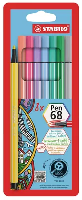 Image de Stabilo® 68/8-01 Feutre de coloriage Pen 68 Pastel - Etui, 8 couleurs