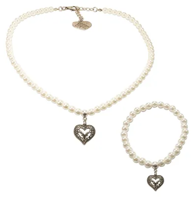Produktbild von Alpenflüstern Trachtenschmuck-Set Perlen-Trachtenkette und Trachten-Armband Stra