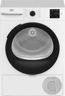 Produktbild von Beko BMTAM93EB, Freistehend, Frontlader, Wärmepumpe, Weiß, Drehregler, Berührung, Schwarz