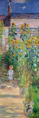 Obrázok produktu pre Claude Monet Art Print Obraz - Umelcova záhrada vo Vétheuil, 1881 (91 x 30 cm)