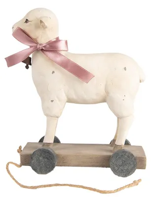 Produktbild von Clayre & Eef Dekorationsfigur Schaf 17x9x20 cm Beige Kunststoff