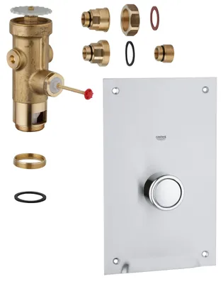 WC-Druckspüler 6-9 L einstellbar, Edelstahl, Chrom