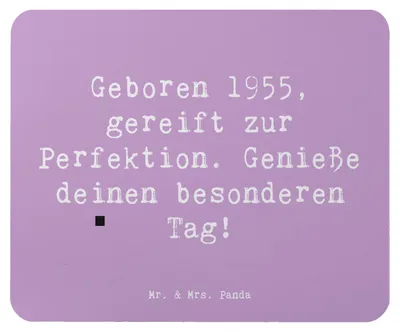 Produktbild von Mr. & Mrs. Panda Mauspad Spruch 1955 Geburtstag - Lavendeltraum - Geschenk, Mousepad, Alter, Lebensmeilenstein, Happy Birthday, Lebensjahr, mausteppich, Erinnerungen
